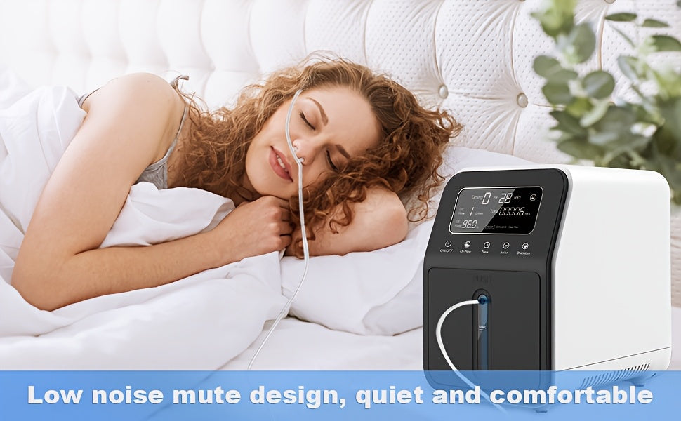 Portable Oxygen Generator, 0.26-2.38gal Adjustable Low Noise Oxygen Concentrator Machine