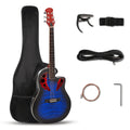 Glarry 41in Cutaway Acoustic-Electric Guitar Kit, Basswood Body, Starter Guiatr Kit with Complete Accessories for Beginner, Birthday/Festival Gift for Muisc Lover
