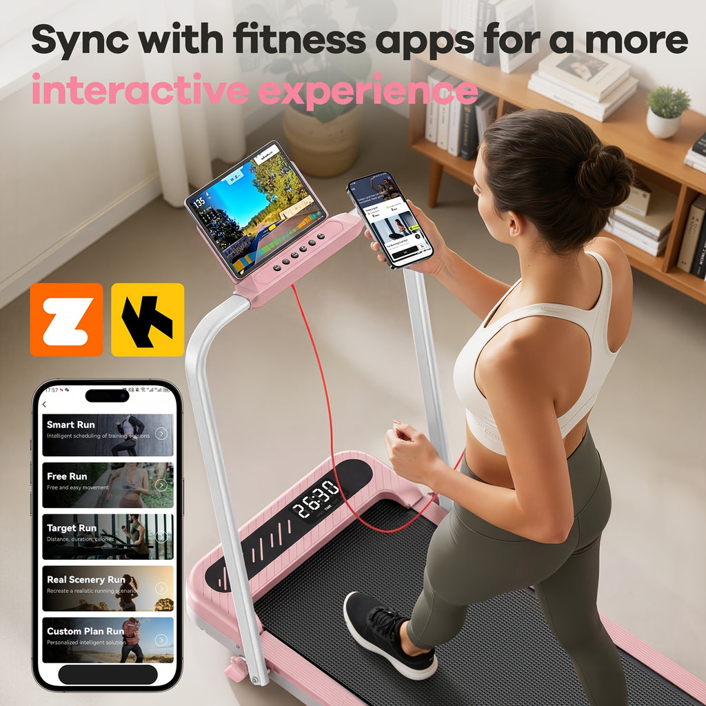 Folding Treadmill With 10% Incline, 4 In 1 Treadmills For Home & Office, Portable Compact Treadmills, 3.0 HP Under Desk Treadmill, Remote Control, LED Display, No Assembly, Without Battery
