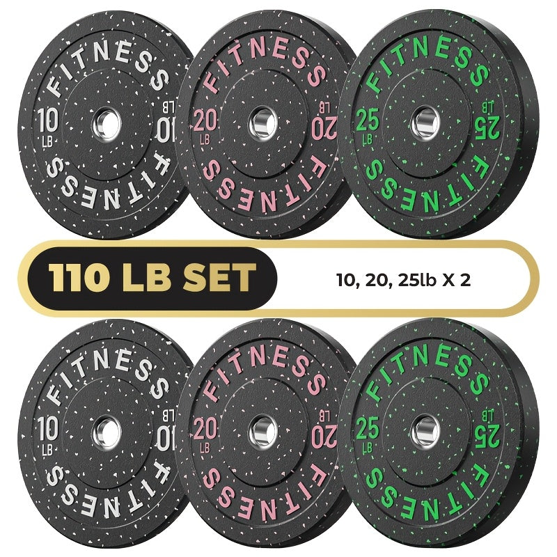 High Bounce Bumper Plates, 2-Inch Weight Plates for Weight Lifting And Strength Training, Colored Rubber Weight Plates for Home Gym