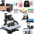 8-in-1/5-in-1 15"x12" Heat Press Machine Set, Professional Sublimation Machine, Rotatable T-Shirt Printing Heat Transfer Digital Industrial Quality Heat Press, Suitable For T-Shirts, Bags, Pillows, Mugs, Hats, Plates, Beanies