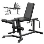 Leg Extension Curl Machine for Home Gym Lower-Body Workouts, Adjustable Seated Extension and Lying Curl Station for 1" or 2" Plates