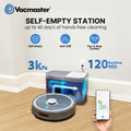 Vacmaster 3-in-1 Robotic Vacuum Cleaner and Mop Combo Pet Companion with Self-Empty Station for 45 Days, LiDAR Navigation, 3000Pa Strong Suction, Multi-Floor Mapping for Homes with Pets, Carpet & Hard Floors