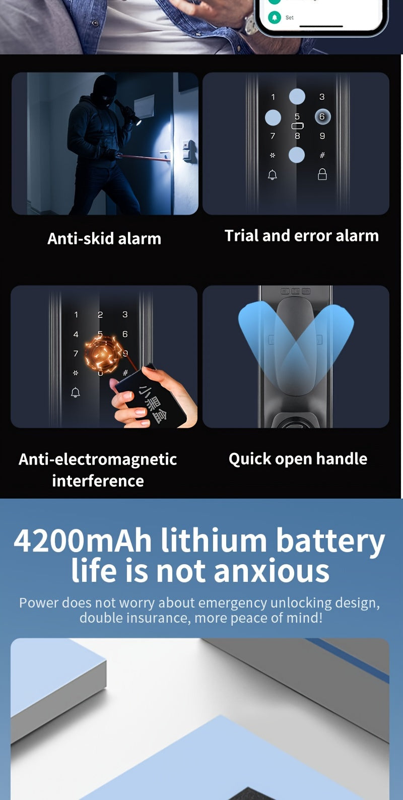 Puxin DF65 Smart Lock with 3D Face Recognition And Automatic Fingerprint Access for Home Use