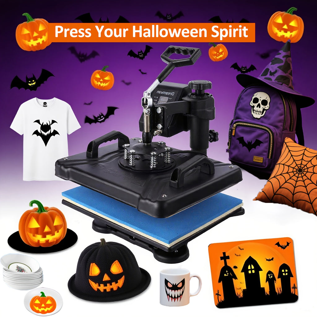 8in 1/ 5in 1 Heat Press Machine 15x12 Inch Combo Digital Multifunctional Sublimation Heat Transfer Machine, 360°Rotation Swing Printing Sublimation Heat Press for T Shirts Hat Mug Cap Plate